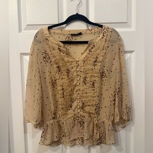 a.n.a Tan Blouse with Button Accents
